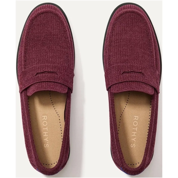 New Rothy's The ReVelvet Penny Loafer Revelvet Syrah Sz 9 - Picture 2 of 13